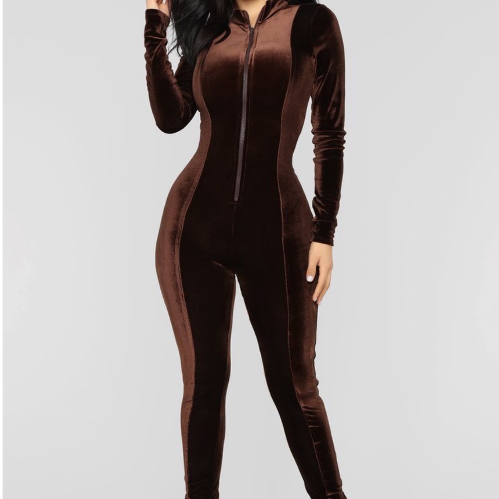 Chocolate dream velvet jumpsuit